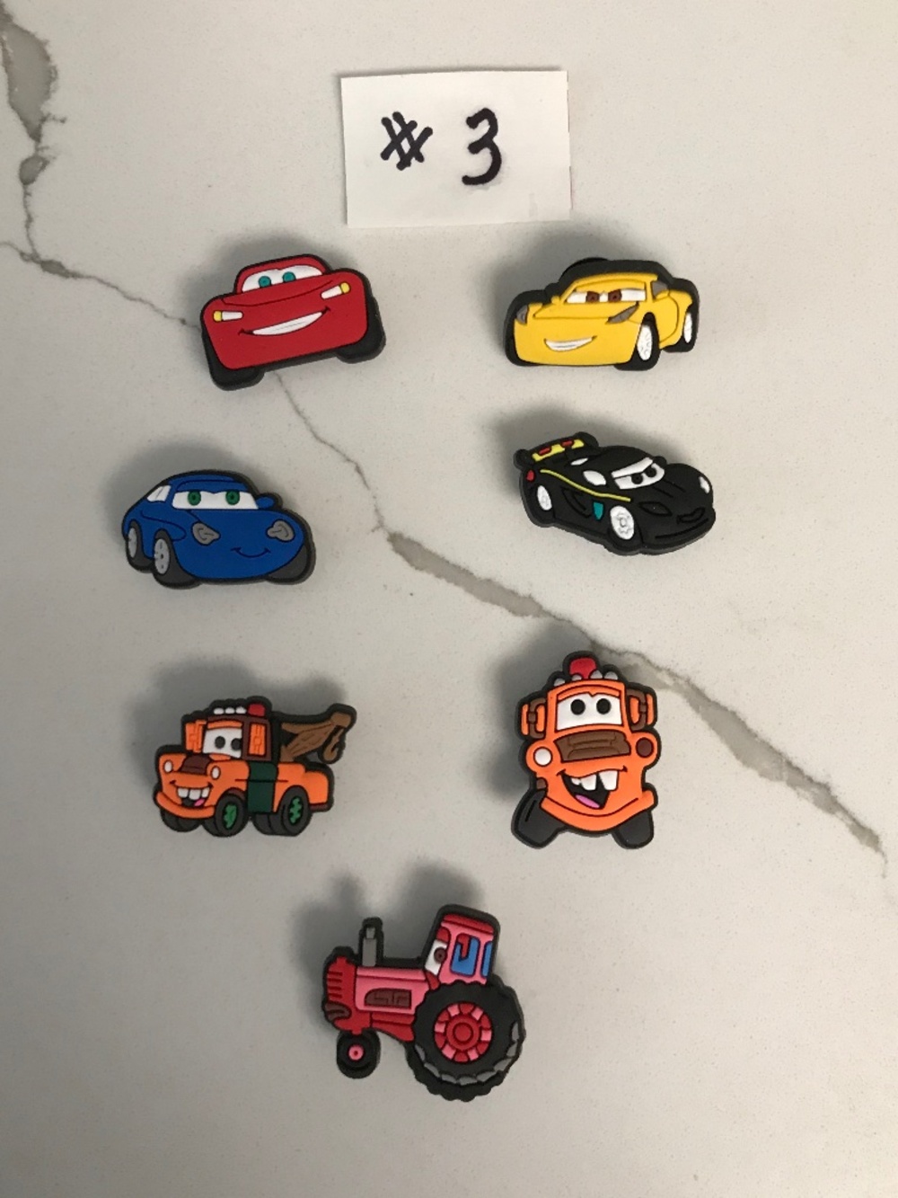 Crocs Charms #3 Cars Tow Truck, Tractor, New  7 piece set